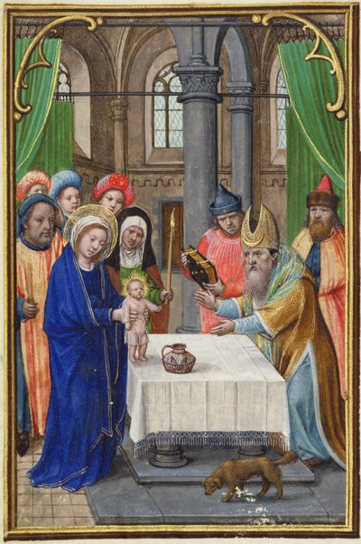 MS.257A The Presentation in the Temple, from a Book of Prayers, early 16th century (manuscript) بواسطة غير معروف