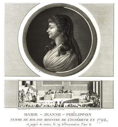 مدام رولان أو ماري جين فيليبون (1754-1793) ، جيرونديست ، مع زوجها جان ماري رولاند دي لا بلاتير بواسطة غير معروف