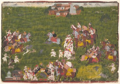 Maharana Sangram Singh Hunting Wild Boar ، كاليفورنيا. 1725. بواسطة غير معروف