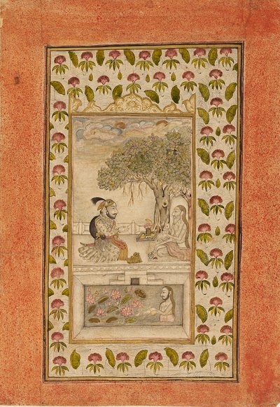 ماهارانا سانغرام سينغ الثاني يزور أحد اليوغيين ، 1710-1715 بواسطة غير معروف