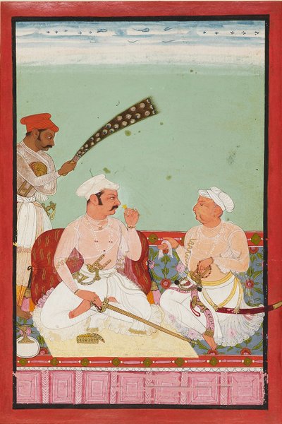 مهاراو راتان سينغ مع رجال الحاشية ، c1670 بواسطة غير معروف