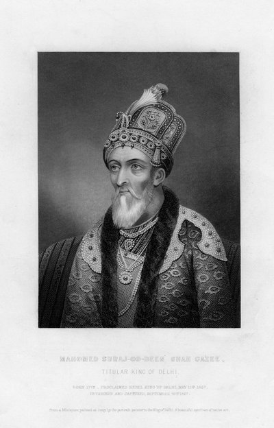 Mahomed Suraj-Oo-Deen Shah Gazee ، الملك الفخري لدلهي ، القرن التاسع عشر بواسطة غير معروف