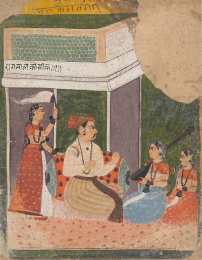 Malkos Raga: صفحة من جارلاند سلسلة Ragamala المتفرقة من وسائط موسيقية ، كاليفورنيا. 1640-50. بواسطة غير معروف