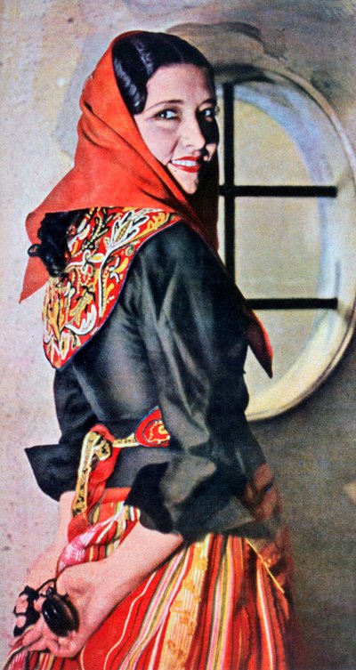 مانويلا ديل ريو ، ممثلة وراقصة إسبانية ، 1943 بواسطة غير معروف