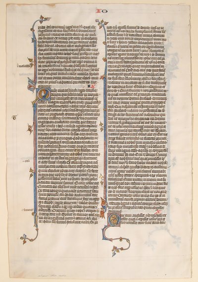 مخطوطة ورقة من الكتاب المقدس ، كاليفورنيا. 1280-1300. بواسطة غير معروف