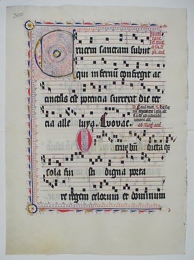 ورقة مخطوطة تحمل الحرف الأول C ، من Antiphonary ، ألماني ، الربع الثاني من القرن الخامس عشر. بواسطة غير معروف