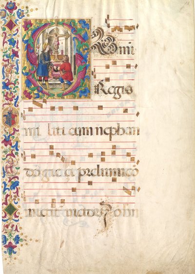 ورقة مخطوطة مع القديس يوحنا جوالبرت في أول حرف S ، من Antiphonary ، أوائل القرن السادس عشر. بواسطة غير معروف