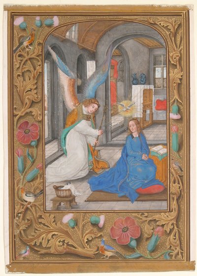 مخطوطة مع البشارة من كتاب الصلوات ح. 1500-1525. بواسطة غير معروف
