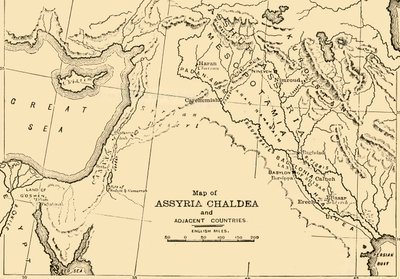 خريطة بلاد آشور ، الكلدانية والدول المجاورة ، 1890. بواسطة غير معروف