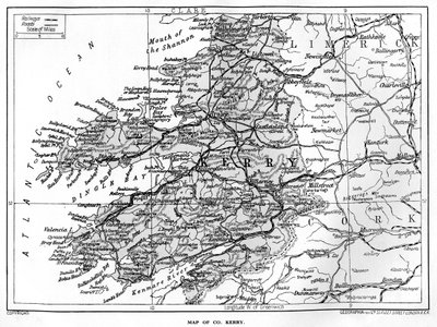 خريطة مقاطعة كيري ، أيرلندا ، 1924-1926 بواسطة غير معروف