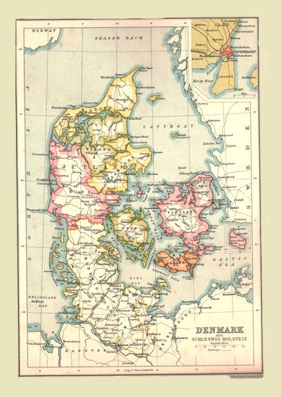 خريطة الدنمارك ، 1902. بواسطة غير معروف