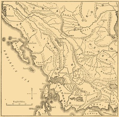 خريطة إبيروس وغرب اليونان ، 1890. بواسطة غير معروف