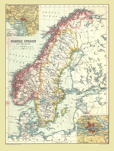 خريطة النرويج والسويد ، 1902. بواسطة غير معروف