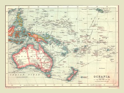 خريطة أوقيانوسيا ، 1902. بواسطة غير معروف