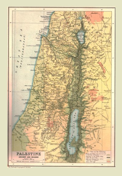 خريطة فلسطين ، القديمة والحديثة ، 1902. بواسطة Unbekannt