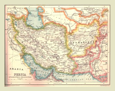 خريطة بلاد فارس ، 1902. بواسطة غير معروف