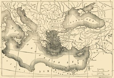 خريطة الإمبراطورية البيزنطية في القرن التاسع ، 1890. بواسطة Unbekannt