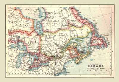 خريطة لسيادة كندا ، المقاطعات الشرقية ، 1902. بواسطة غير معروف