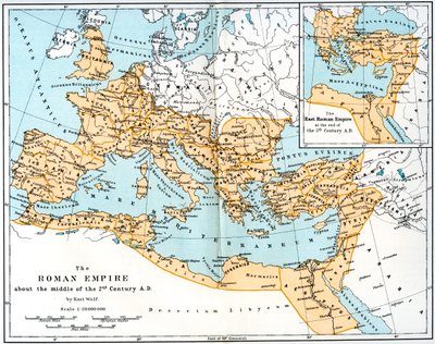 خريطة الإمبراطورية الرومانية ، القرن الثاني الميلادي ، 1902 بواسطة Unbekannt