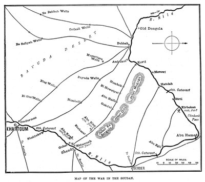 خريطة الحرب في السودان ، أواخر القرن التاسع عشر ، 1900 بواسطة غير معروف