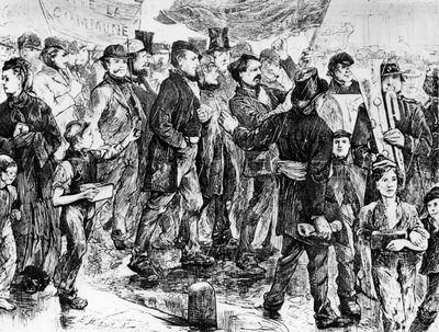 مسيرة لصالح الكومونة ، كومونة باريس لعام 1871 بواسطة غير معروف