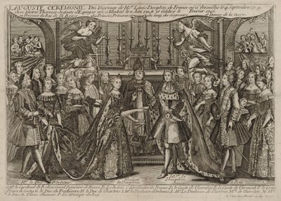 زواج لويس دوفين الفرنسي من ماري تيريز رافاييل ، إنفانتا في إسبانيا عام 1745 في فرساي ، 1745 بواسطة غير معروف