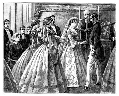زواج الأميرة أليس ولودفيج الرابع ، دوق هيس الأكبر ، 1 يوليو 1862 أواخر القرن التاسع عشر بواسطة غير معروف
