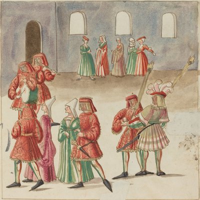 حفلة تنكرية ، ج. 1515. بواسطة غير معروف