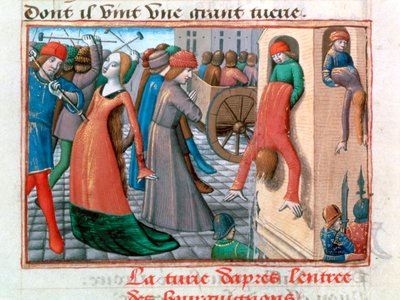 مذبحة الأرمانياك على يد بورغينيون ، باريس ، 1418 ، 1484 بواسطة غير معروف