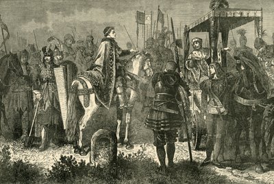 ماتياس كورفينوس وجورج بوديبراد في المعسكر قبل سبيلبرغ ، 1890. بواسطة غير معروف