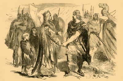 اجتماع إدموند أيرونسايد وكانوت ، في جزيرة ألني ، في سيفرن ، c1890. بواسطة غير معروف