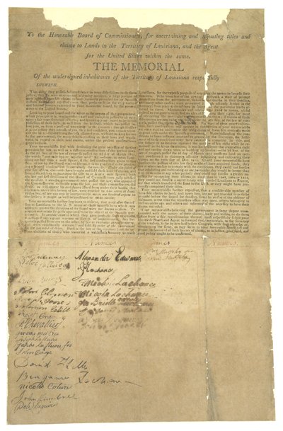 نصب تذكاري لمجلس المفوضين الموقرين لتعديل مطالبات الأراضي في إقليم لويزيانا ، 1803-1815 بواسطة غير معروف