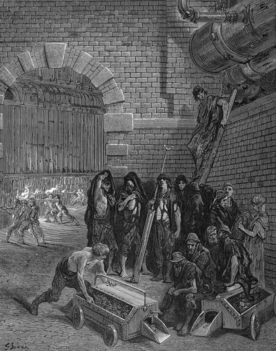 الرجال يأخذون استراحة من شحن المعجزات ، Lambeth Gasworks ، 1872 بواسطة غير معروف