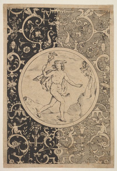 الزئبق في إطار زخرفي مع Grotesques ، كاليفورنيا. 1600-1630. بواسطة غير معروف