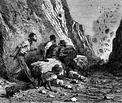 تفجير عمال المناجم ، 1879. بواسطة غير معروف