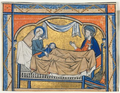المنمنمات المستخرجة من سفر المزامير: المهد ، ج. 1270. بواسطة غير معروف