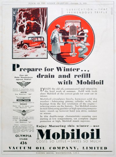 إعلان زيت محرك موبيلويل 1931 بواسطة غير معروف