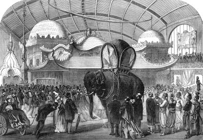 نموذج لفيل في القسم السيامي من معرض الماكينة ، 1867 بواسطة غير معروف