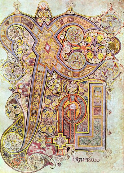 صفحة مونوغرام من كتاب Kells Christi Auteum Generatio ، c800 بواسطة غير معروف