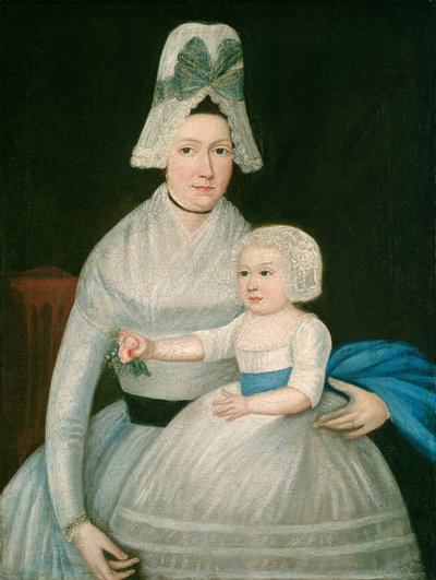 الأم والطفل باللون الأبيض ، ج. 1790. بواسطة غير معروف