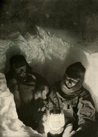 موراي و بريستلي ينزلان في حفار رمح في جرين ليك ، c1908 ، 1909 بواسطة غير معروف