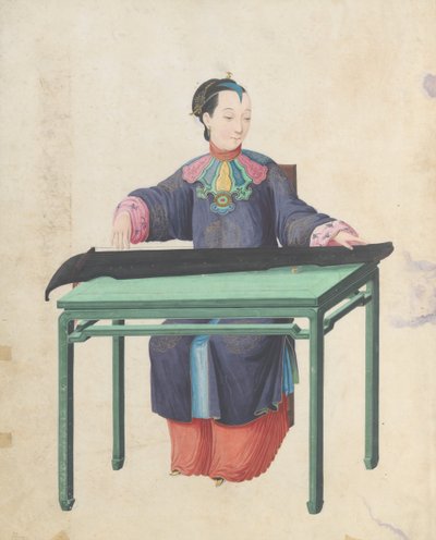موسيقي يعزف على Guqin ، أواخر القرن الثامن عشر. بواسطة غير معروف