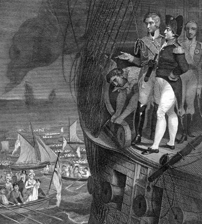 نابليون بونابرت 1721-1818 على متن Belerophon قبالة ساحل بليموث ، القرن التاسع عشر بواسطة غير معروف