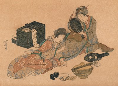 بطاقة العام الجديد أو Surimono ، c1890 بواسطة غير معروف