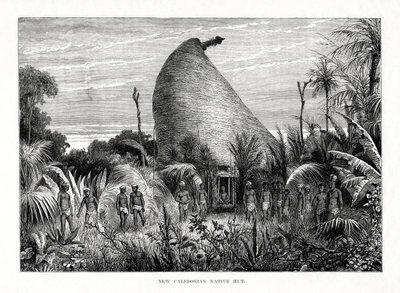 كوخ نيو كاليدونيان الأصلي ، جنوب غرب المحيط الهادئ ، 1877 بواسطة غير معروف