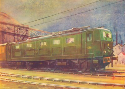قاطرة كهربائية جديدة ، LNER ، تغادر محطة مانشستر لندن رود ، 1940 بواسطة غير معروف
