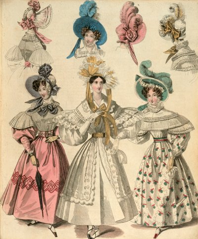 أحدث صيحات الموضة في لندن وباريس ، C1830-C1840 بواسطة غير معروف