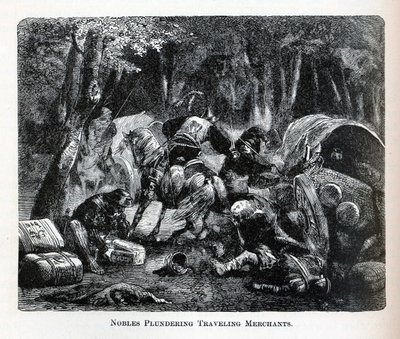 نهب النبلاء التجار المسافرين ، 1882 بواسطة غير معروف