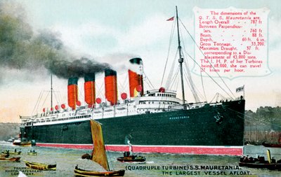 بطانة المحيط RMS Mauretania ، القرن 20 بواسطة غير معروف