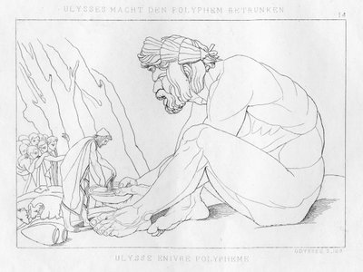 Odysseus يشرب مع Polyfemos ، cyclops ، c1833 بواسطة غير معروف